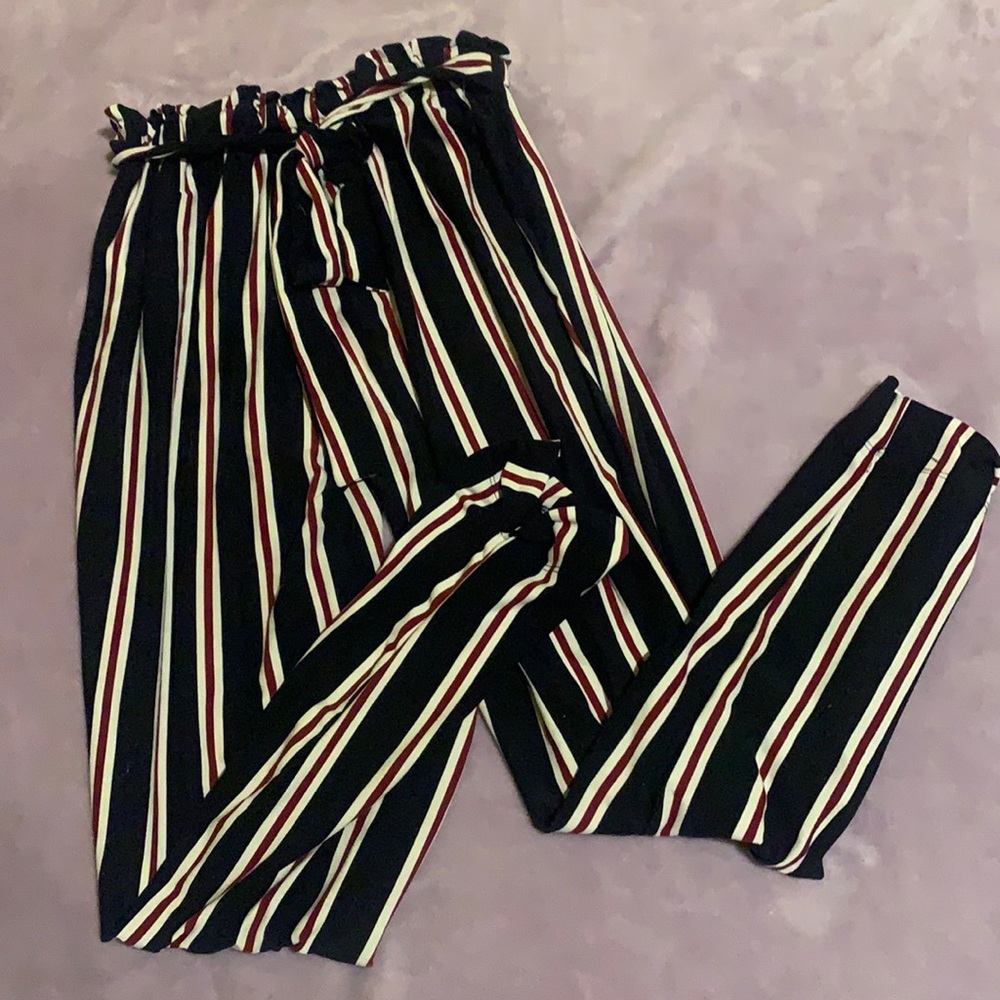 Rue 22 blue, white and red jumpsuit pants. Size Medium